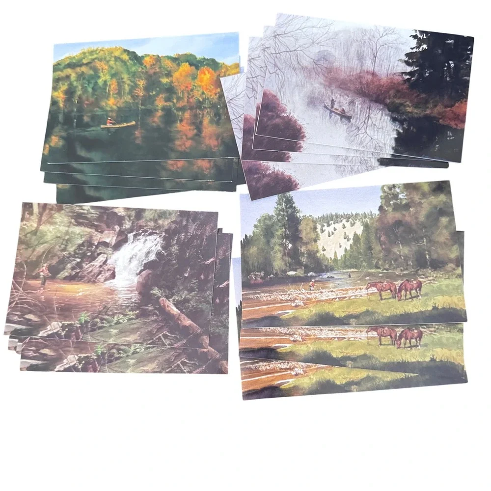 Art‎ of Fly Fishing Note Cards by Arthur Shilstone, 15 Deluxe Blank Cards EUC